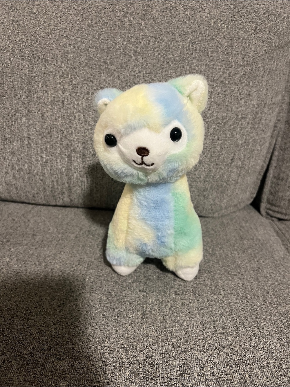 Plush Rainbow Pastel Alpaca Stuffed Animal - Multicolor